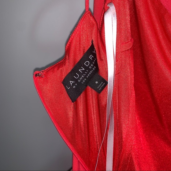 Laundry by Shelli Segal RED SATIN SLIP DRESS - Picture 4 of 10